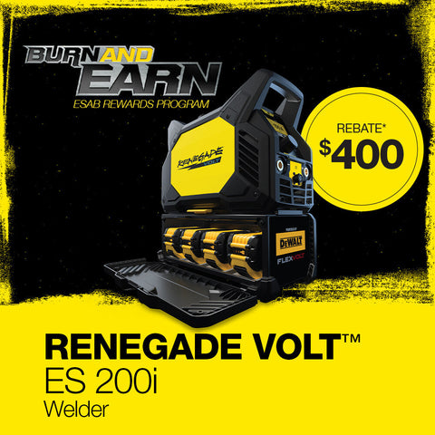ESAB Renegade Volt, $400 Burn and Earn Rebate