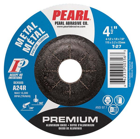DC4505H Depressed Center Premium Aluminum Oxide Grinding Wheel, 4.5" x 1/8" w/ Hub - Pipeline (10 Pack)