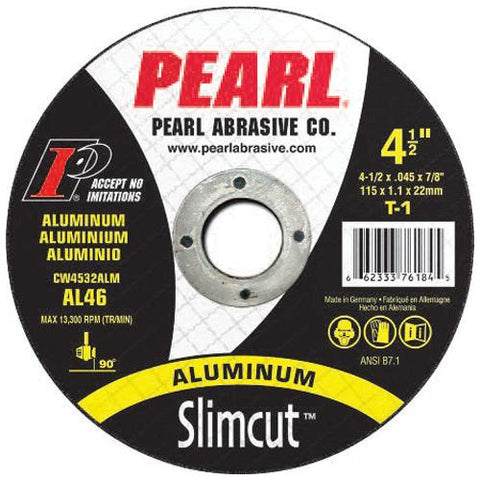 CW4532ALM Slimcut™ Aluminum Cut-off Wheels, T-1, 4.5" x .045 x 7/8 A36 (25 Pack)