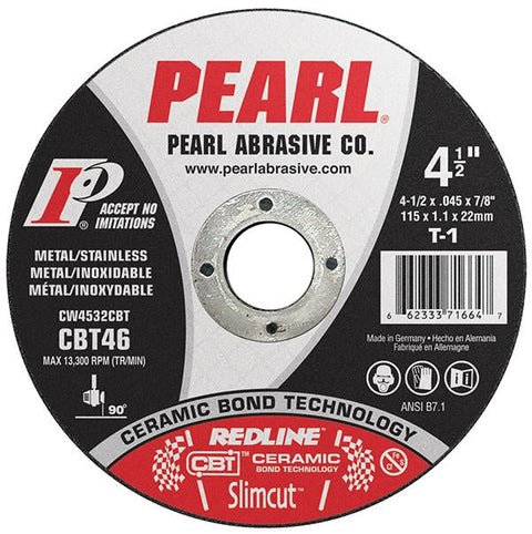 DCW45CBT SlimCut™ Redline CBT Thin Cut-Off Wheels, T-27, 4.5" x .045 x 7/8 CBT36 (25 Pack)