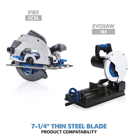 Evolution 7-1/4 in. 68T, 25/32 in. Arbor, Tungsten Carbide Tipped Thin Steel and Ferrous Metal Cutting Blade