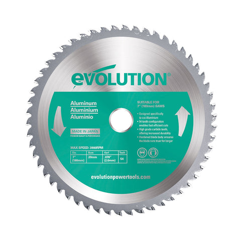 Evolution 7 in. 54T, 25/32 in. Arbor, Tungsten Carbide Tipped Aluminum and Non-Ferrous Metal Cutting Blade