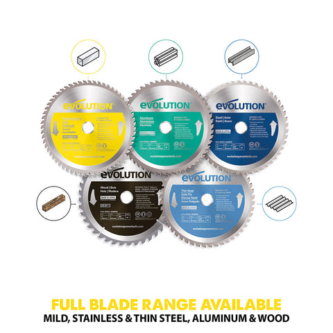 Evolution 9 in. 60T, 1 in. Arbor, Tungsten Carbide Tipped Stainless Steel Cutting Blade