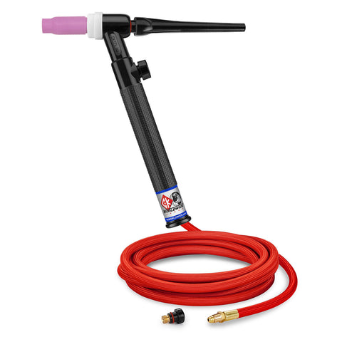 CK Worldwide 150A 17 Series Rigid Head TIG Torch, Gas Valve