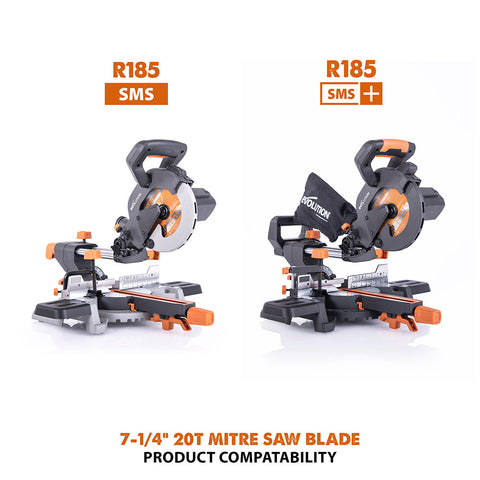 Evolution 7-1/4 in. 20T, 25/32 in. Arbor, Tungsten Carbide Tipped Multi-Material Cutting Blade (Miter Saw Blade)