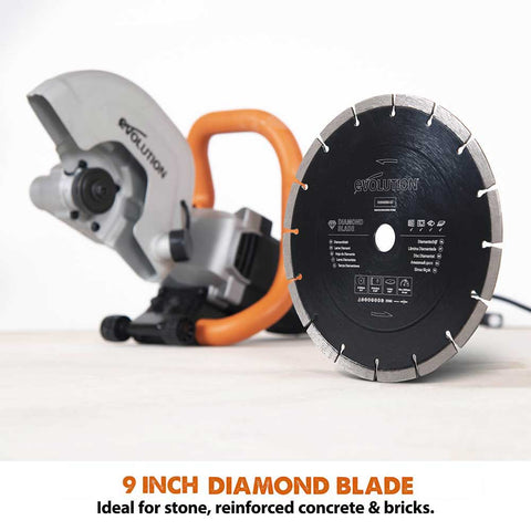 Evolution 9 in., Segmented Edge, 7/8 in. Arbor, Concrete, Stone, Brick Cutting Diamond Blade
