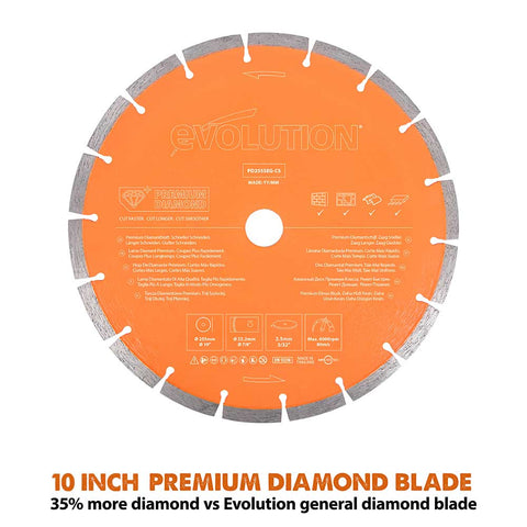 Evolution 10 in., Segmented Edge with High Diamond Concentration, 7/8 in. Arbor, Premium Diamond Blade