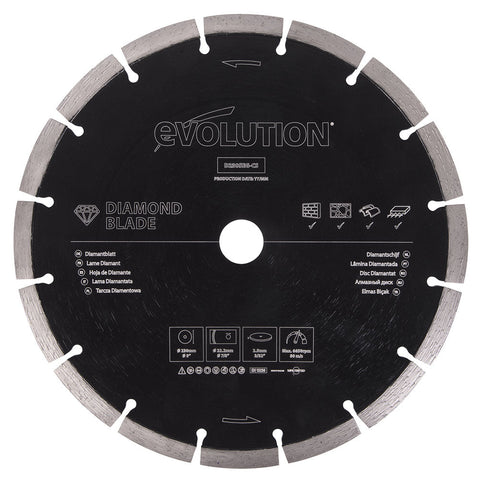 Evolution 9 in., Segmented Edge, 7/8 in. Arbor, Concrete, Stone, Brick Cutting Diamond Blade