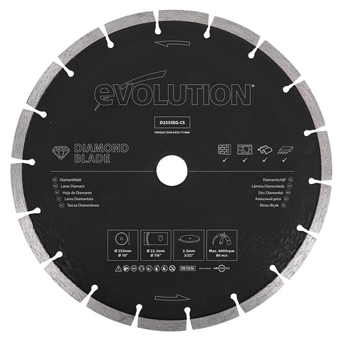 Evolution 10 in., Segmented Edge, 7/8 in. Arbor, Concrete, Stone, Brick Cutting Diamond Blade