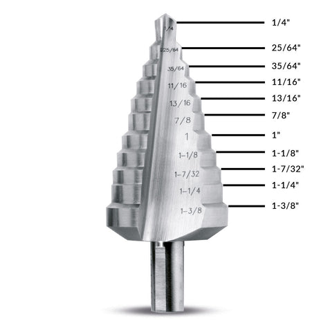 Evolution SD-11 1/4 to 1-3/8 in. Straight Flute Step Drill