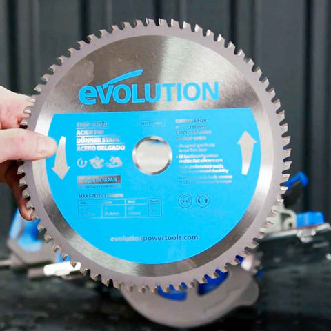Evolution 8-1/4 in. 68T, 1 in. Bore, Tungsten Carbide Tipped Thin Steel and Ferrous Metal Blade (Fits Circular Saws)