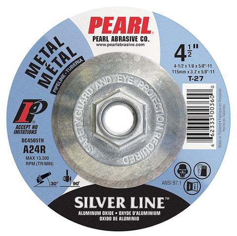 DC901PTH Depressed Center Silver Line Aluminum Oxide Grinding Wheel- Pipeline (10 Pack)