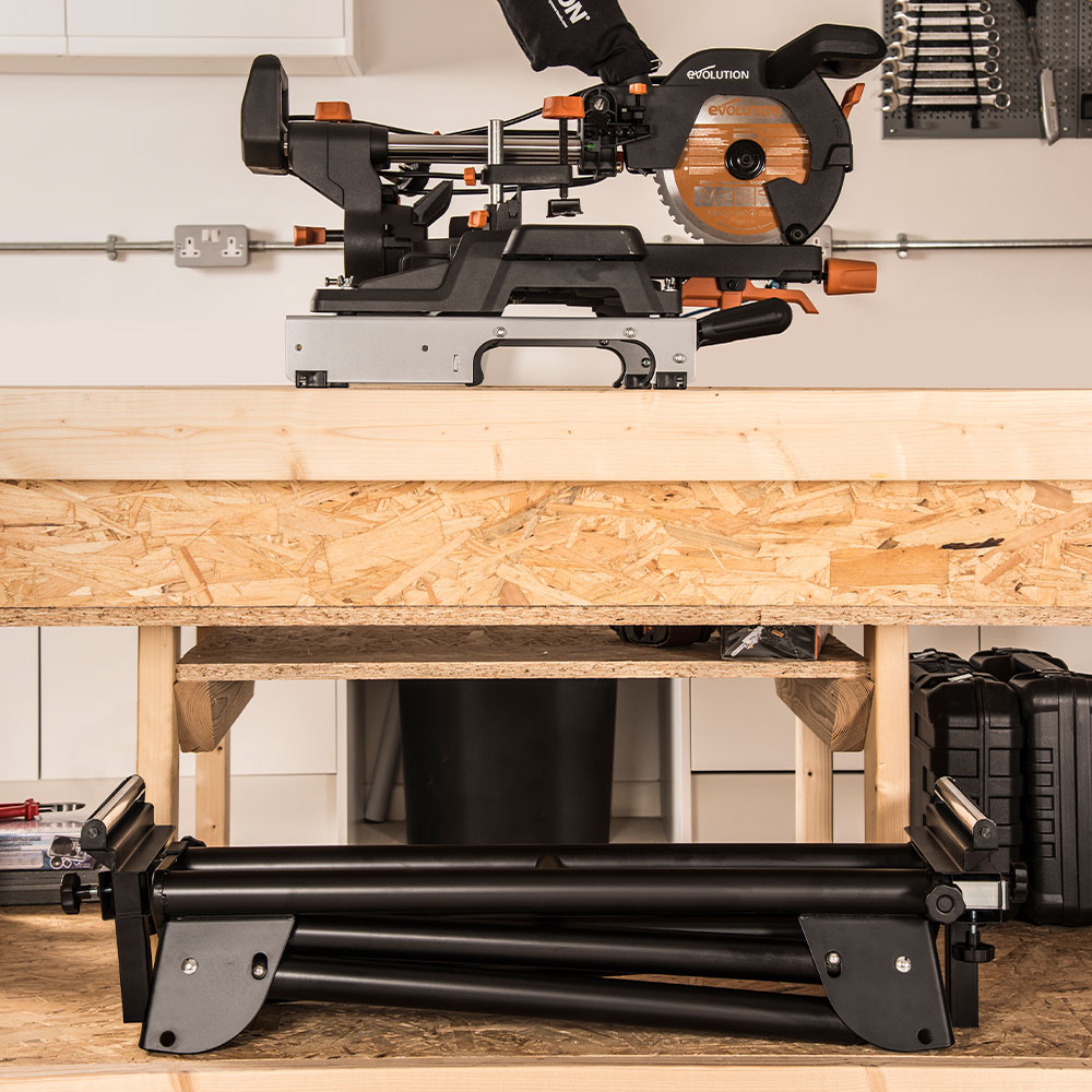 Evolution mitre saw stand outlet rails