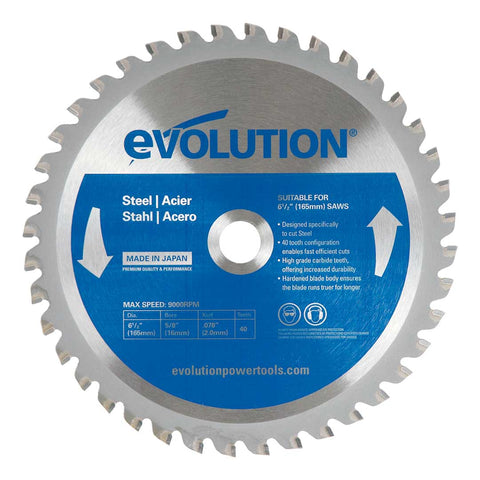 Evolution 6-1/2 in. 40T, 5/8 in. Arbor, Tungsten Carbide Tipped Mild Steel and Ferrous Metal Cutting Blade