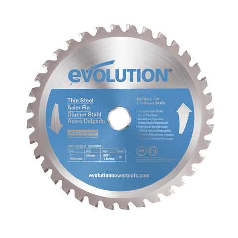 Evolution 7 in. 68T, 25/32 in. Arbor, Tungsten Carbide Tipped Thin Steel and Ferrous Metal Cutting Blade