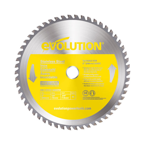 Evolution 8 in. 54T, 5/8 in. Arbor, Tungsten Carbide Tipped Stainless Steel Cutting Blade