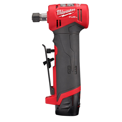 Milwaukee 2485-22 M12 FUEL Lithium-Ion Brushless Cordless 1/4" Right Angle Die Grinder Kit, 2.0 Ah