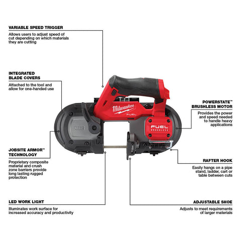 Milwaukee 2529-20 M12 FUEL Lithium-Ion Brushless Cordless Compact Band Saw (Tool Only)