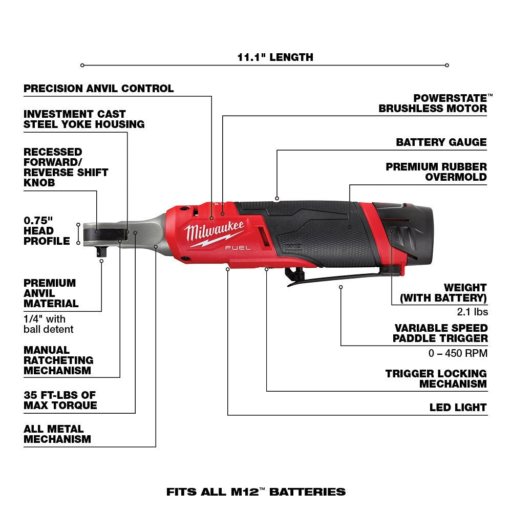 Milwaukee 2566-22 M12 FUEL 1/4