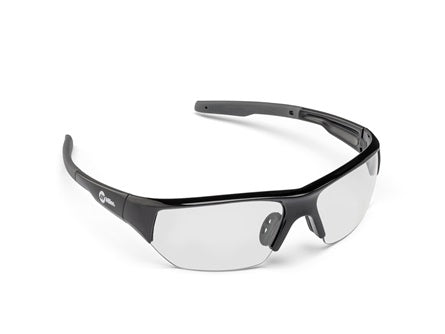 Miller 272191 Spatter Safety Glasses, Black Half-Frame, Clear Lens