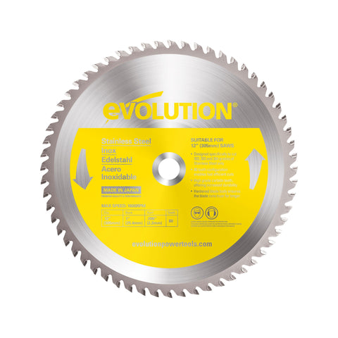 Evolution 12 in. 80T, 1 in. Arbor, Tungsten Carbide Tipped Stainless Steel Cutting Blade