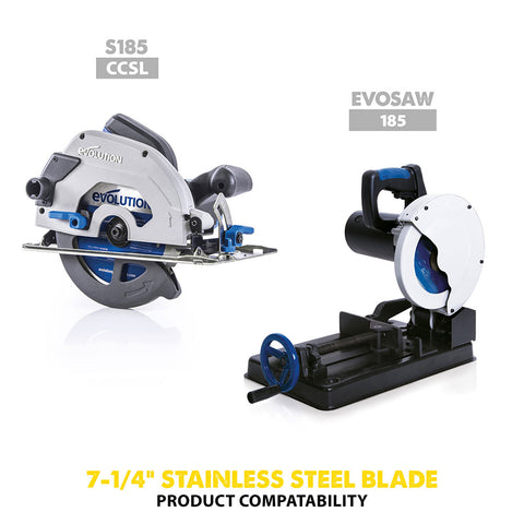 Evolution 7-1/4 in. 48T, 25/32 in. Arbor, Tungsten Carbide Tipped Stainless Steel Cutting Blade