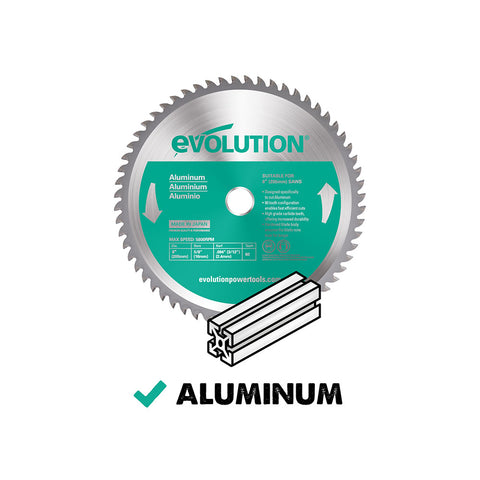 Evolution 8 in. 60T, 25/32 in. Arbor, Tungsten Carbide Tipped Aluminum and Non-Ferrous Metal Cutting Blade