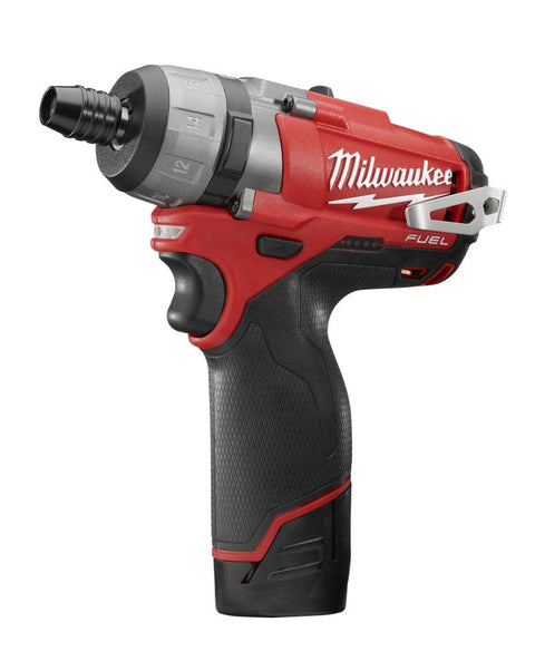 Milwaukee 2402-22 M12 FUEL Lithium-Ion Cordless 1/4" Hex 2-Speed Screwdriver Kit, 2.0 Ah