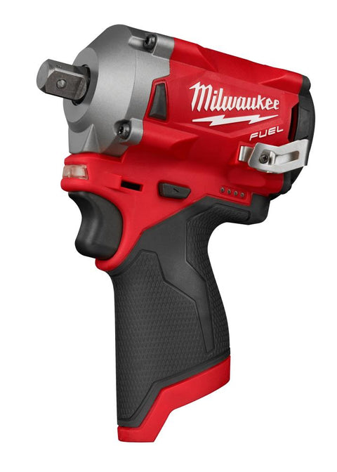 Milwaukee 2555P-20 M12 FUEL 12V Lithium-Ion Brushless Cordless 1/2" Stubby Impact Wrench with Pin Detent (Tool Only)