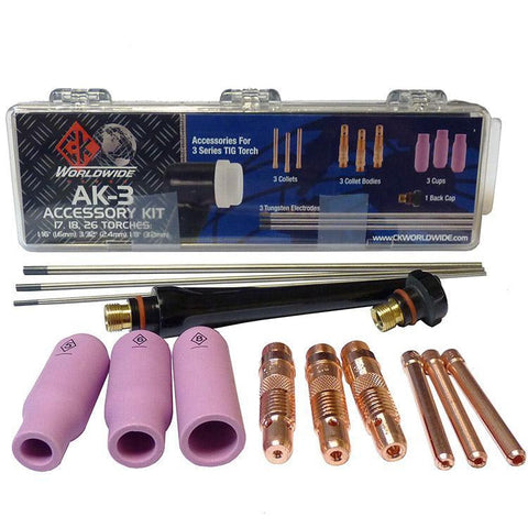 CK Worldwide AK-3 17/18/26 Series TIG Torch Accessory Kit, Large