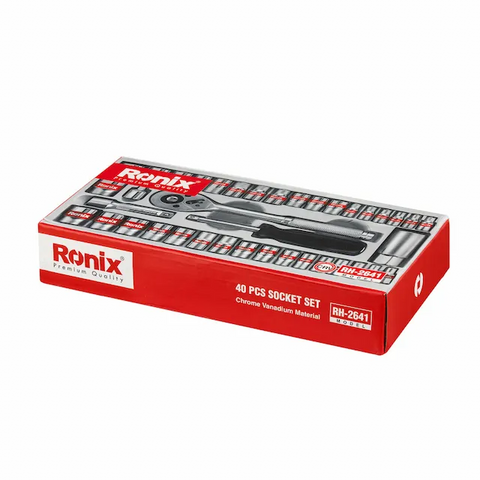 RONIX RH-2641 40PC SOCKET SET W/ METAL CASE