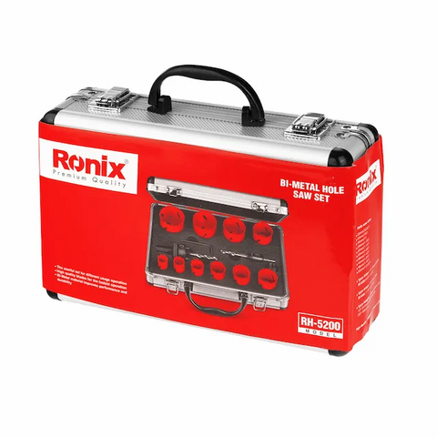 RONIX RH-5200 BI-METAL HOLE SAW SET W/ CASE, 15pc