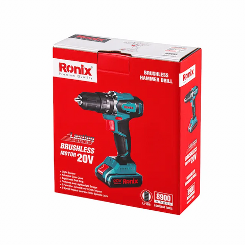 RONIX 8900 CORDLESS IMPACT / HAMMER DRILL, 20v, BRUSHLESS