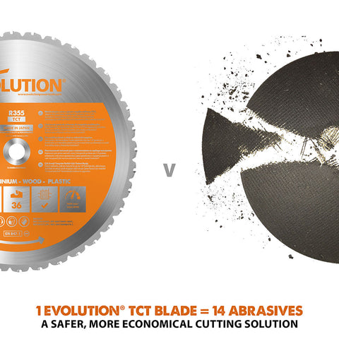 Evolution 14 in. 36T, 1 in. Arbor, Tungsten Carbide Tipped Multi-Material Cutting Blade