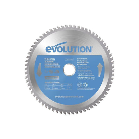 Evolution 8-1/4 in. 68T, 1 in. Bore, Tungsten Carbide Tipped Thin Steel and Ferrous Metal Blade (Fits Circular Saws)