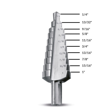 Evolution SD-10 1/4 - 1 in. Straight Flute Step Drill